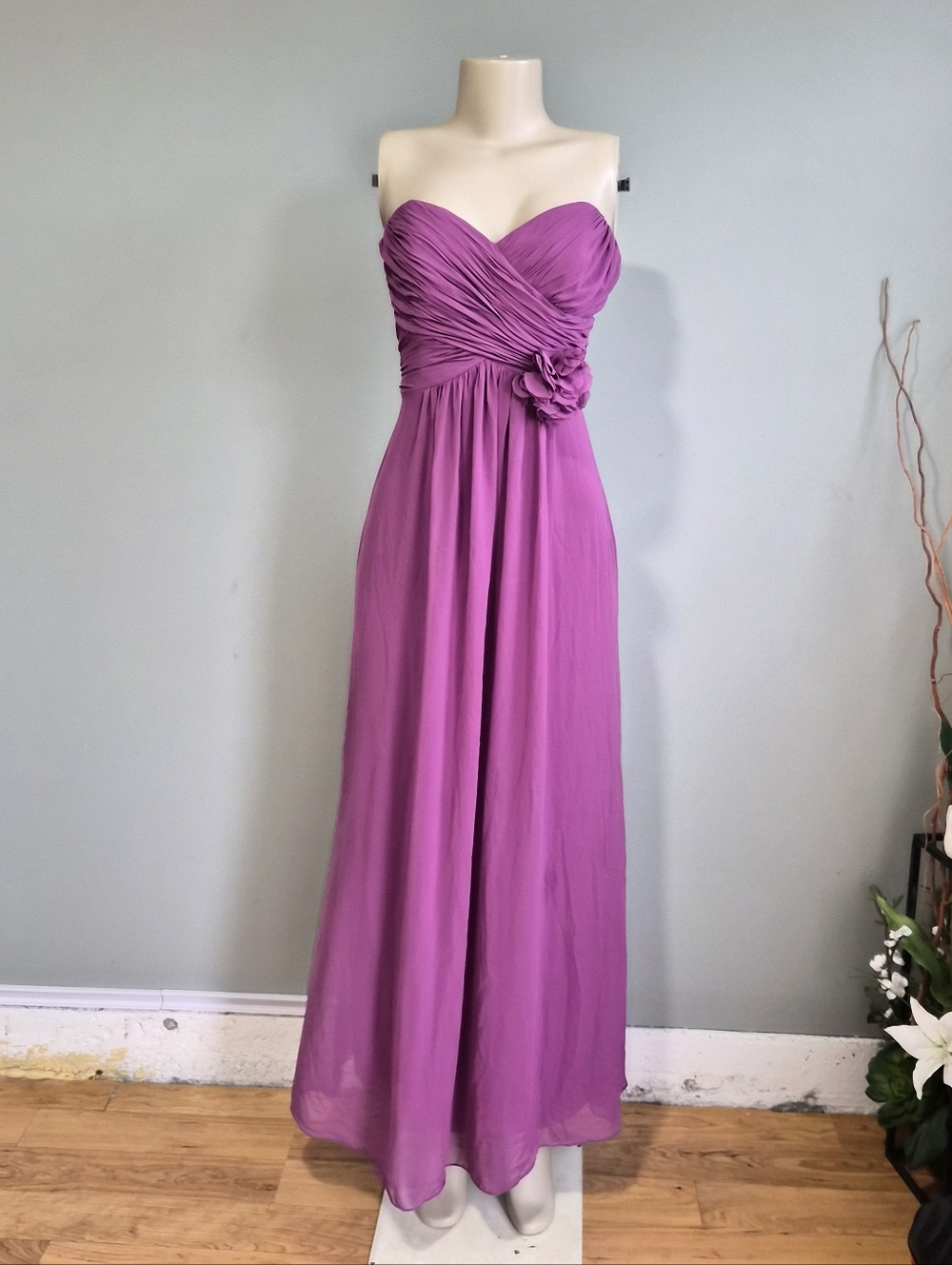 Dessy collection Vivian Diamond Strapples bridesmaid dress Size 4